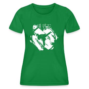 Allkampf Taekwondo-Girl TKD Tae-Kwon-Do Kampfsport - Frauen Funktions-T-Shirt - Kelly Green - Vorne - AI Model Female 172 dark (172cm)