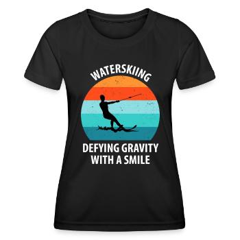 Ski nautique, ski nautique, skieurs nautiques - T-shirt sport Femme - noir - Devant - AI Model Female 172 light (172cm)