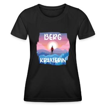 Wandern Watzmann Herz Bergkraxlerin Alpenherz Girl - Frauen Funktions-T-Shirt - Schwarz - Vorne - AI Model Female 172 light (172cm)