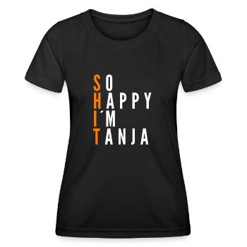Tellement heureux que je sois Tanja Nom Drôle Dicton - T-shirt sport Femme - noir - Devant - AI Model Female 172 light (172cm)