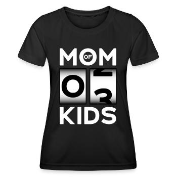 MOM OF 3 KIDS PREGNANT MOM - Women's Functional T-Shirt - black - Front - AI Model Female 172 light (172cm)