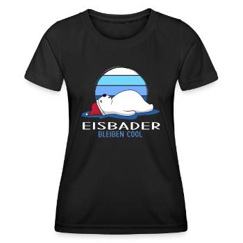 Eisbaden cool Winterbader Winterschwimmen - Frauen Funktions-T-Shirt - Schwarz - Vorne - AI Model Female 172 light (172cm)