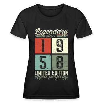 Légendaire depuis 1958 64ème anniversaire cadeau drôle - T-shirt sport Femme - noir - Devant - AI Model Female 172 light (172cm)