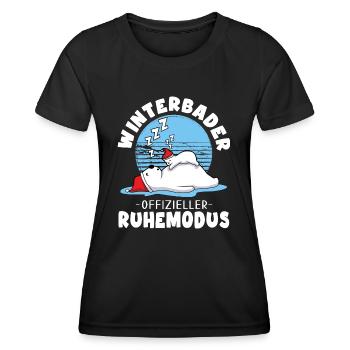 Eisbader Winterbaden Eiswasser Eisbär Winterruhe - Frauen Funktions-T-Shirt - Schwarz - Vorne - AI Model Female 172 light (172cm)