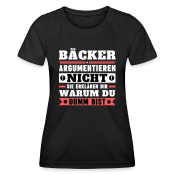 Les boulangers ne se disputent pas - T-shirt sport Femme - noir - Devant - AI Model Female 172 light (172cm)
