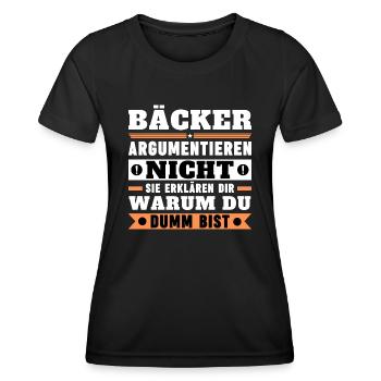 Les boulangers ne se disputent pas - T-shirt sport Femme - noir - Devant - AI Model Female 172 light (172cm)