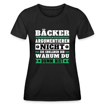 Les boulangers ne discutent pas - T-shirt sport Femme - noir - Devant - AI Model Female 172 light (172cm)