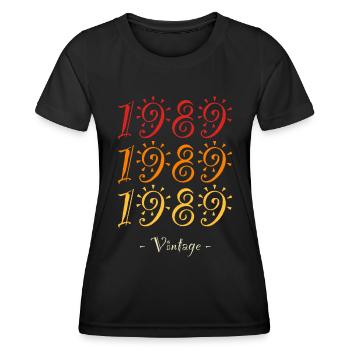 Jahrgang 1989 - Frauen Funktions-T-Shirt - Schwarz - Vorne - AI Model Female 172 light (172cm)