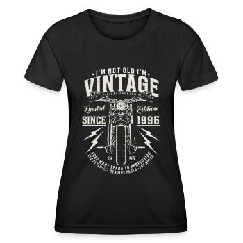 1995 Vintage Birthday Vintage Motorcycle - Women's Functional T-Shirt - black - Front - AI Model Female 172 light (172cm)