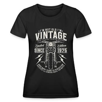 1975 Vintage Birthday Vintage Motorcycle - Women's Functional T-Shirt - black - Front - AI Model Female 172 light (172cm)