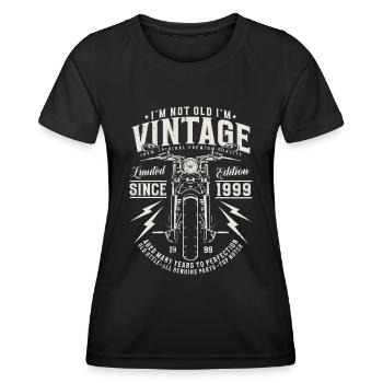 1999 Vintage Anniversaire Vintage Moto - T-shirt sport Femme - noir - Devant - AI Model Female 172 light (172cm)
