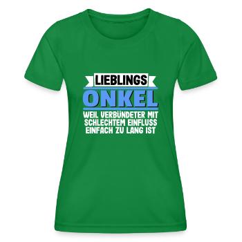 Patenonkel Onkel Neffe Nichte Bester Onkel T-Shirt - Frauen Funktions-T-Shirt - Kelly Green - Vorne - AI Model Female 172 dark (172cm)