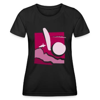 Parapente papier découpé parapente rose - T-shirt sport Femme - noir - Devant - AI Model Female 172 light (172cm)