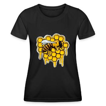 Honigwabe Honigbiene Imker arbeit - Frauen Funktions-T-Shirt - Schwarz - Vorne - AI Model Female 172 light (172cm)