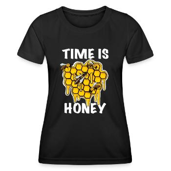 Time is honey honey bees beekeepers - Women's Functional T-Shirt - black - Front - AI Model Female 172 light (172cm)