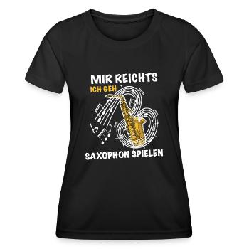 Mir reichts ich geh Saxophon - Frauen Funktions-T-Shirt - Schwarz - Vorne - AI Model Female 172 light (172cm)