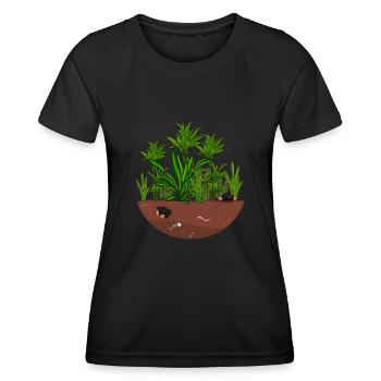 Dschungel Wilder Garten - Frauen Funktions-T-Shirt - Schwarz - Vorne - AI Model Female 172 light (172cm)