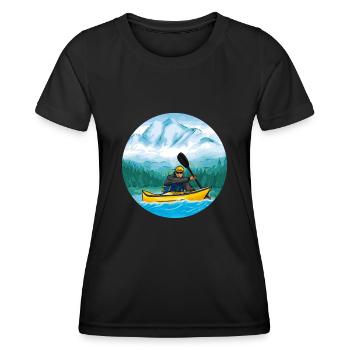 Kajak fahren Kanu Wassersport See Kajak - Frauen Funktions-T-Shirt - Schwarz - Vorne - AI Model Female 172 light (172cm)