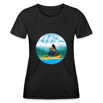 Kayaking Canoeing Water Sports Lake Kayak - Women's Functional T-Shirt - black - Front - AI Model Female 172 light (172cm)
