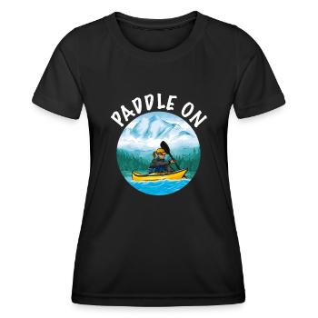 Kajak fahren als Wildwasser Kajak oder See Kajak - Frauen Funktions-T-Shirt - Schwarz - Vorne - AI Model Female 172 light (172cm)