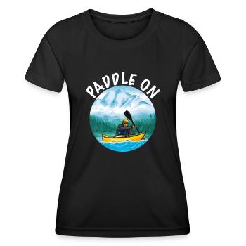 Kajak fahren als Wildwasser Kajak oder See Kajak - Frauen Funktions-T-Shirt - Schwarz - Vorne - AI Model Female 172 light (172cm)