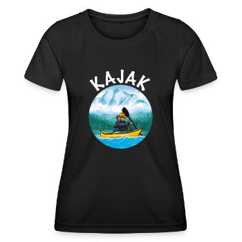 Kajak fahren - Frauen Funktions-T-Shirt - Schwarz - Vorne - AI Model Female 172 light (172cm)