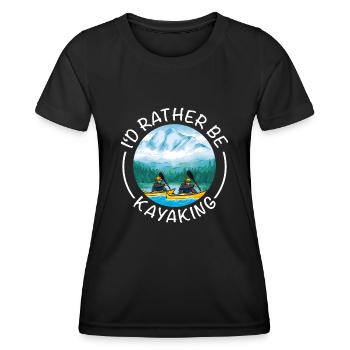 Kajak fahren als Wildwasser Kajak oder See Kajak - Frauen Funktions-T-Shirt - Schwarz - Vorne - AI Model Female 172 light (172cm)