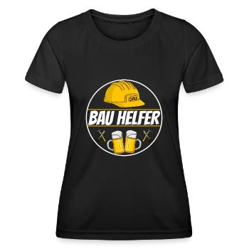 Bauhelfer ich bin hier wegen bier Baustelle - Frauen Funktions-T-Shirt - Schwarz - Vorne - AI Model Female 172 light (172cm)