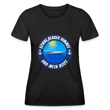 Sonne blauer Himmel und mein Boot - Frauen Funktions-T-Shirt - Schwarz - Vorne - AI Model Female 172 light (172cm)