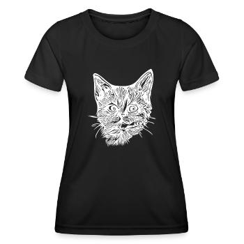 Chaton mignon et mignon - T-shirt sport Femme - noir - Devant - AI Model Female 172 light (172cm)