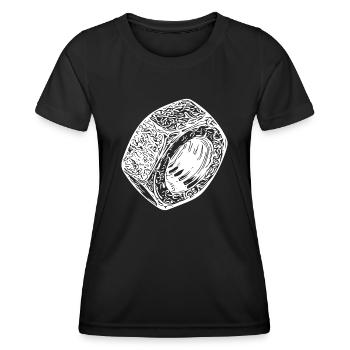 Surface lumineuse de l’écrou à vis - T-shirt sport Femme - noir - Devant - AI Model Female 172 light (172cm)