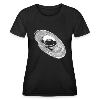 Geometrische Kreis Ellipsen Parabeln Linien - Frauen Funktions-T-Shirt - Schwarz - Vorne - AI Model Female 172 light (172cm)