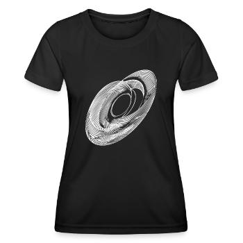 Geometrische Kreis Ellipsen Linien - Frauen Funktions-T-Shirt - Schwarz - Vorne - AI Model Female 172 light (172cm)