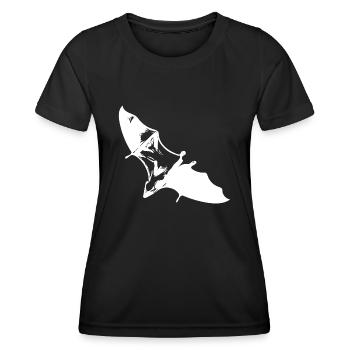 Segelnder Flughund im Gleitflug - Frauen Funktions-T-Shirt - Schwarz - Vorne - AI Model Female 172 light (172cm)