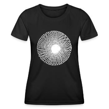 Illusion de ligne circulaire optique optique géométrique 3D - T-shirt sport Femme - noir - Devant - AI Model Female 172 light (172cm)