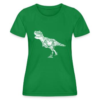 Dinosaur Tyrannosaurus Rex Fan Design - Women's Functional T-Shirt - kelly green - Front - AI Model Female 172 dark (172cm)