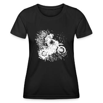 Motorrad Tattoo Splash Rennsport Style - Frauen Funktions-T-Shirt - Schwarz - Vorne - AI Model Female 172 light (172cm)