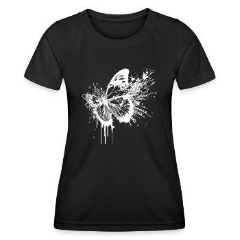 Splash Tattoo Tinte Schmetterling - Frauen Funktions-T-Shirt - Schwarz - Vorne - AI Model Female 172 light (172cm)