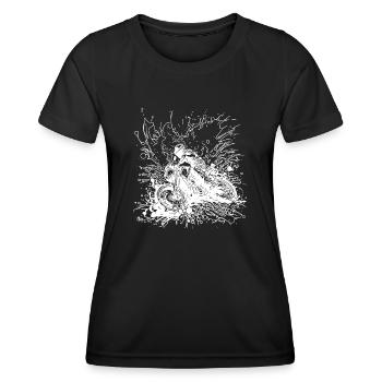 Rennsport Motorrad Splash Style - Frauen Funktions-T-Shirt - Schwarz - Vorne - AI Model Female 172 light (172cm)