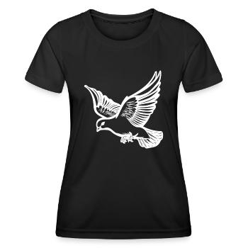 Pigeon volant sur de grandes ailes larges - T-shirt sport Femme - noir - Devant - AI Model Female 172 light (172cm)