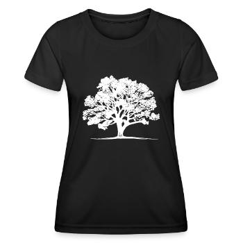Schöner Baum auf dem Feld im Horizont - Frauen Funktions-T-Shirt - Schwarz - Vorne - AI Model Female 172 light (172cm)