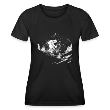 Skieur Hors route Extérieur Poudreuse Neige Style - T-shirt sport Femme - noir - Devant - AI Model Female 172 light (172cm)
