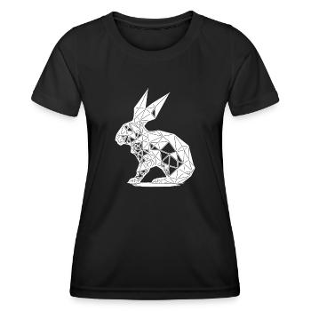 Géométrie Lapin Lignes Géométrie Lapin - T-shirt sport Femme - noir - Devant - AI Model Female 172 light (172cm)