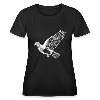 Joli pigeon volant sur de larges ailes - T-shirt sport Femme - noir - Devant - AI Model Female 172 light (172cm)