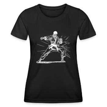 Karatekämpfer okinawanische Sparring Tradition - Frauen Funktions-T-Shirt - Schwarz - Vorne - AI Model Female 172 light (172cm)