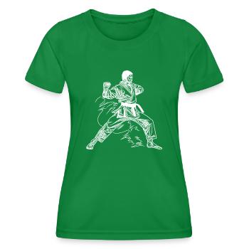 Karate Suit Tattoo Dojo Style Fighting Spirit - Women's Functional T-Shirt - kelly green - Front - AI Model Female 172 dark (172cm)