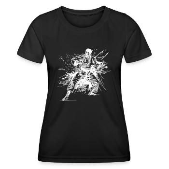Tatouage Karaté Style Sparring Partner Technique de combat - T-shirt sport Femme - noir - Devant - AI Model Female 172 light (172cm)