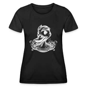 Funny duck with a big beak - Women's Functional T-Shirt - black - Front - AI Model Female 172 light (172cm)