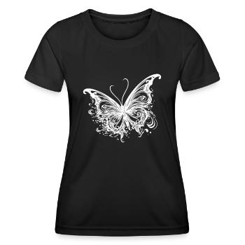 Pretty Tattoo Kids Lines Style Butterfly - T-shirt sport Femme - noir - Devant - AI Model Female 172 light (172cm)