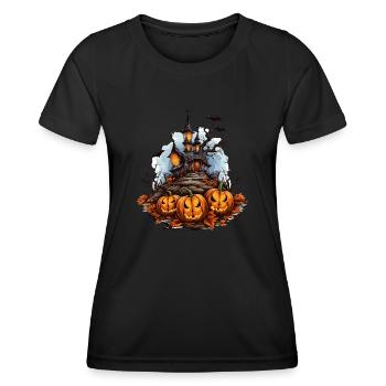 Halloween Pumpkin Bat Spell Maison hantée - T-shirt sport Femme - noir - Devant - AI Model Female 172 light (172cm)